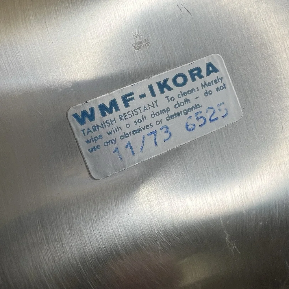 Vintage WMF-IKORA Silver Plated Footed Plate Tray Swirl 1 Brushed Finish GERMANY